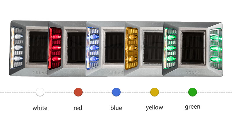 Intelligent Flashing Solar Stud For Road with Reflectors COLOR